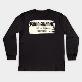 Retro Proud Grandmother of a Few Dumbass Kids Kids Long Sleeve T-Shirt